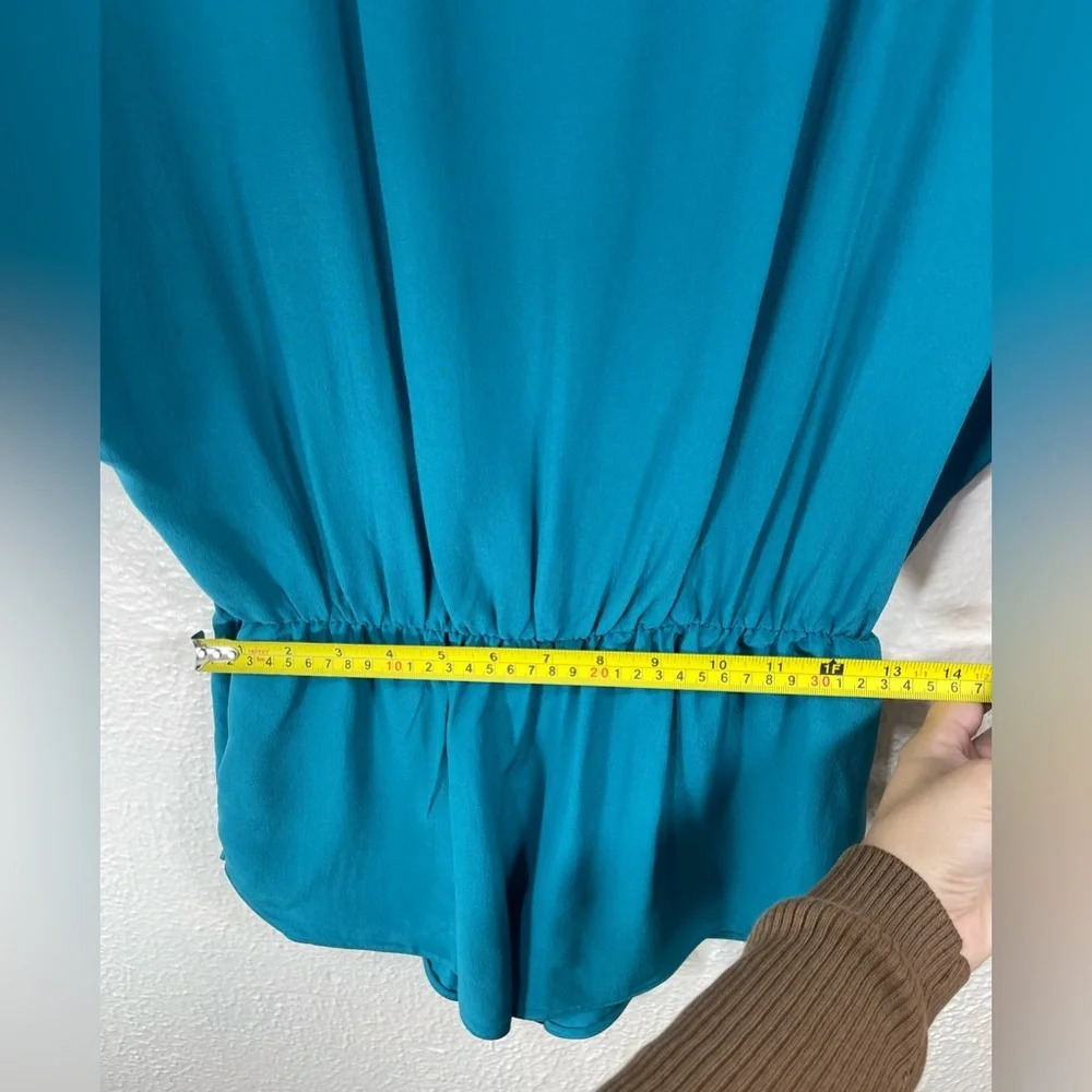 Haute Hippie 100% Silk Romper in Aquamarine Women’s M Boho Summer Lightweight - Picture 16 of 16